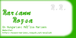 mariann mozsa business card